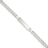 Sterling Silver Engraveable Childrens ID Anchor Link Bracelet